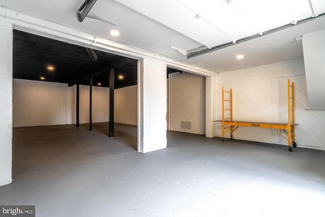 basement featuring visible vents