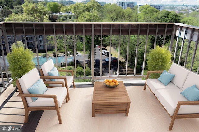 balcony with an outdoor hangout area