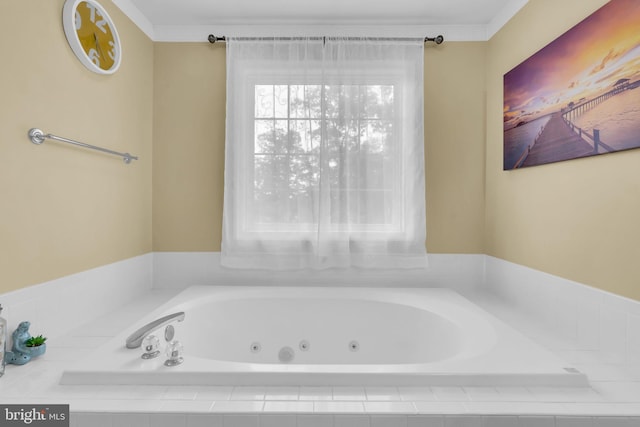 full bath with a tub with jets
