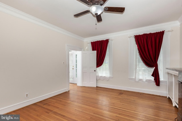 140 Pennsylvania Ave, Westminster, MD 21157 - unfurnished room with ornamental molding, wood finished floors, and ceiling fan