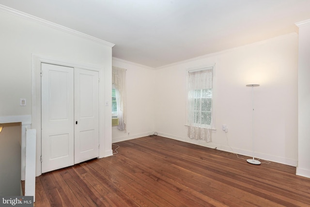 140 Pennsylvania Ave, Westminster, MD 21157 - unfurnished bedroom featuring hardwood / wood-style floors, crown molding, and a closet