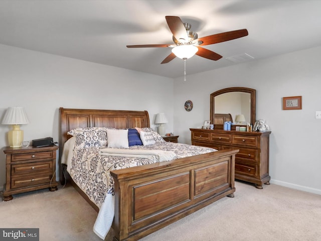 171 Cougill Rd, Middletown, VA 22645 - bedroom with light colored carpet, a ceiling fan, and baseboards