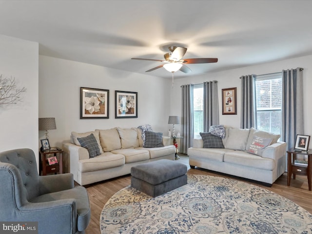 171 Cougill Rd, Middletown, VA 22645 - living room with ceiling fan and wood finished floors