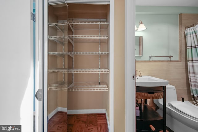 storage area featuring a sink