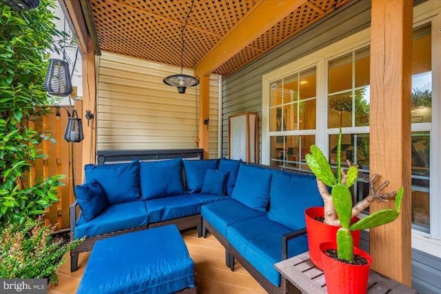 view of patio featuring an outdoor living space