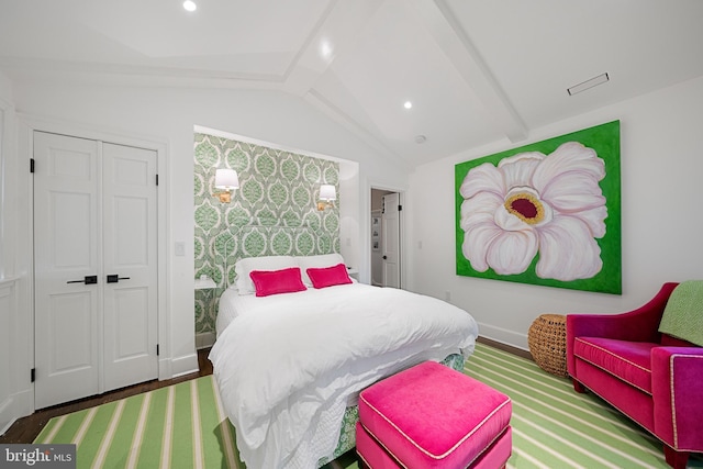 109 Duke St, Alexandria, VA 22314 - bedroom featuring baseboards, recessed lighting, wood finished floors, and a closet