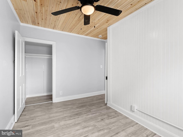 416 Middlesex St, Gloucester City, NJ 08030 - unfurnished bedroom with a closet, a ceiling fan, wood ceiling, and light wood finished floors