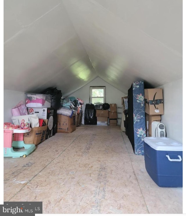 view of unfinished attic