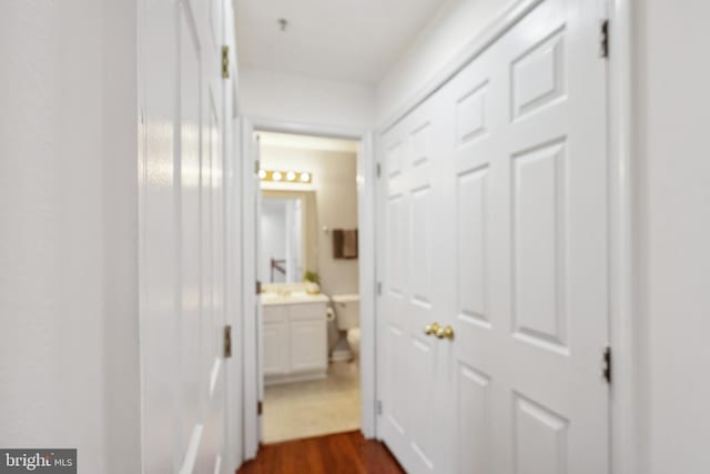 24764 Stone Station Ter, Aldie, VA 20105 - corridor with dark wood-style floors