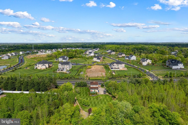 aerial view with a residential view