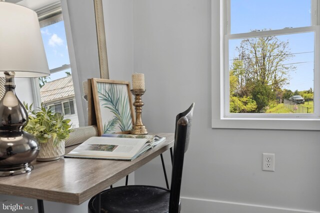 home office featuring plenty of natural light