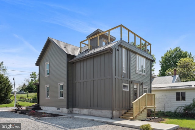 view of home's exterior featuring board and batten siding