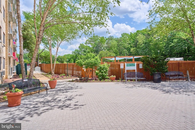 view of patio with fence