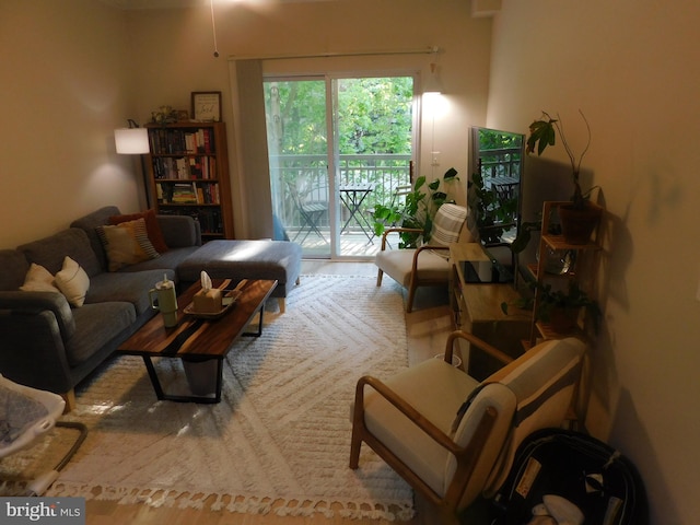 living room with wood finished floors