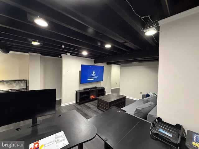 office featuring wood finished floors