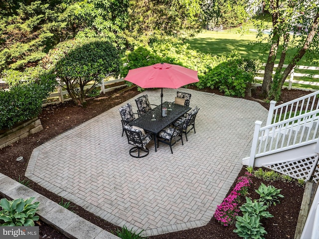 view of patio / terrace featuring outdoor dining space