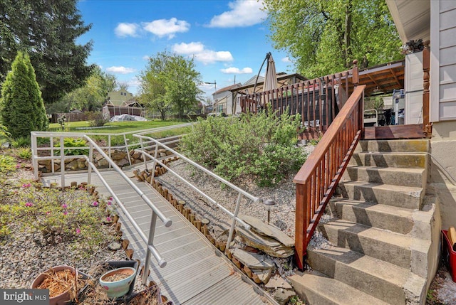 view of yard with stairs