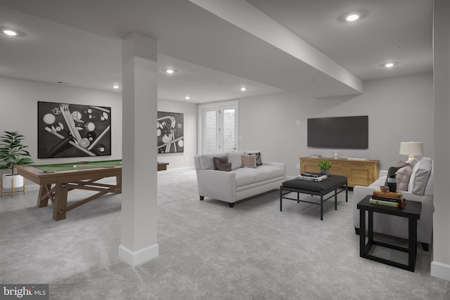 1219 Bear Branch Rd, Laurel, MD 20708 - living room with carpet floors, recessed lighting, and baseboards