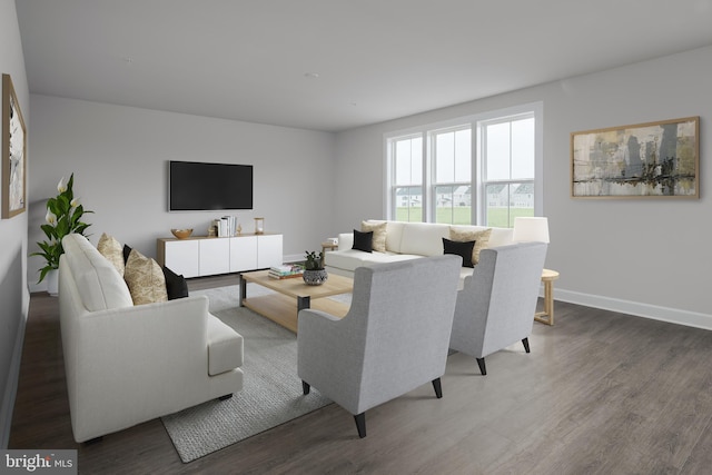 1219 Bear Branch Rd, Laurel, MD 20708 - living area featuring baseboards and wood finished floors