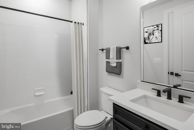1219 Bear Branch Rd, Laurel, MD 20708 - full bath featuring toilet, shower / bath combo, and vanity