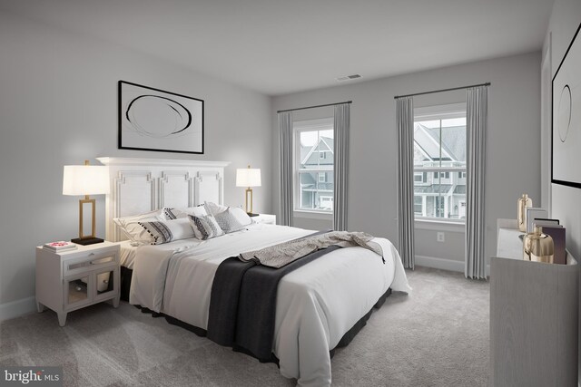 1219 Bear Branch Rd, Laurel, MD 20708 - bedroom featuring baseboards, visible vents, and light carpet