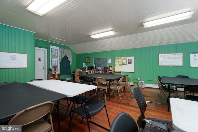 dining room with wood finished floors