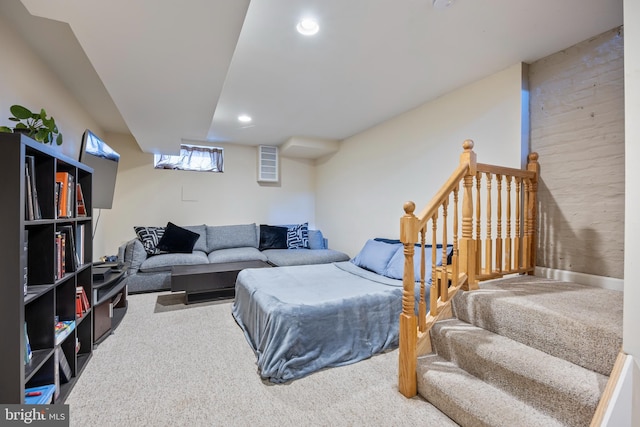 250 S Bouldin St, Baltimore, MD 21224 - carpeted living area with recessed lighting
