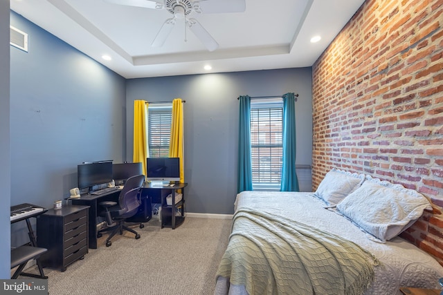 250 S Bouldin St, Baltimore, MD 21224 - bedroom with recessed lighting, carpet flooring, a raised ceiling, and visible vents