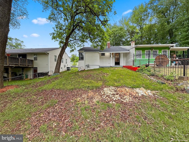 7905 Greenleaf Rd, Landover, MD 20785 - back of property with a chimney and an attached carport