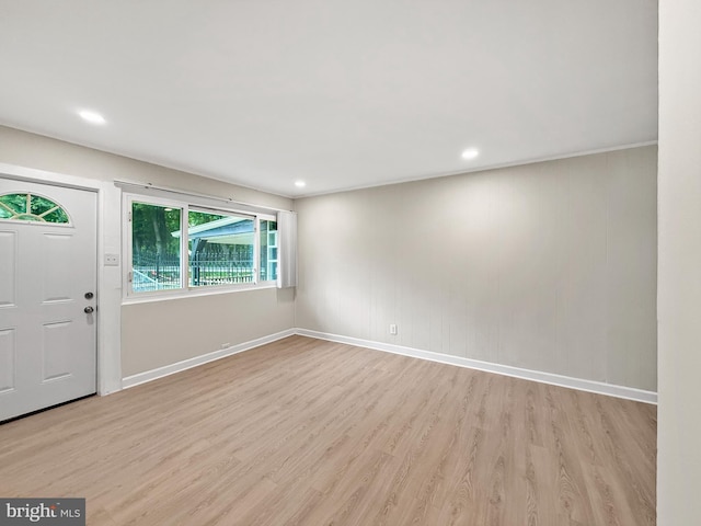 7905 Greenleaf Rd, Landover, MD 20785 - entryway with wood finished floors, baseboards, and recessed lighting