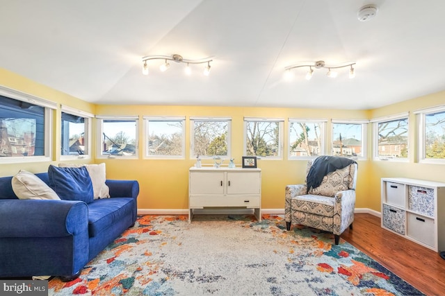 sunroom with track lighting