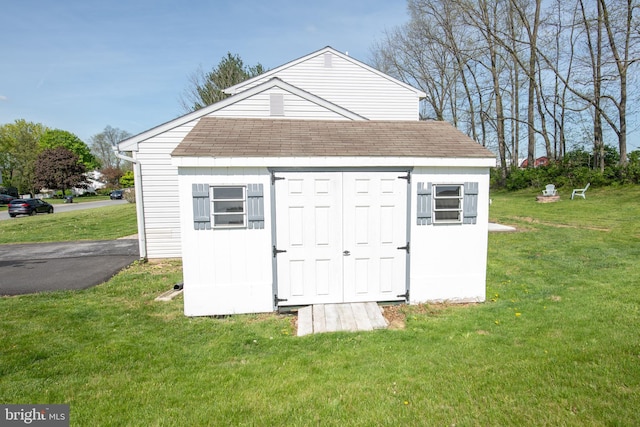 view of shed