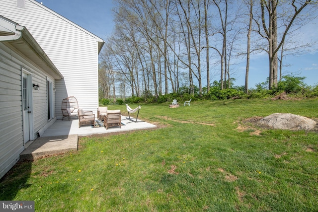 view of yard with a patio and an outdoor hangout area