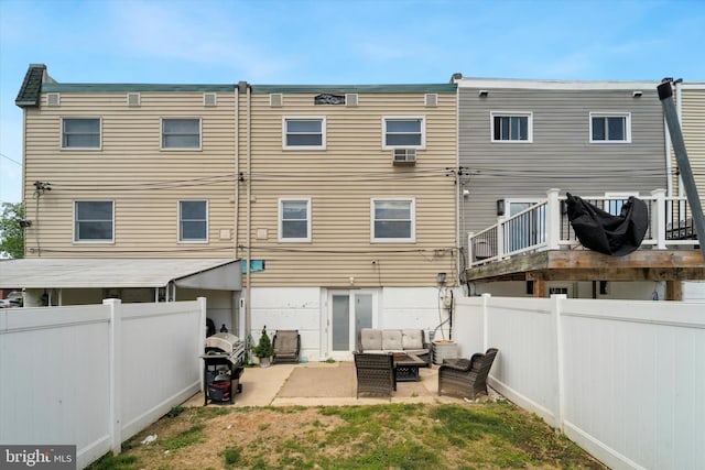 11757 Dimarco Dr, Philadelphia, PA 19154 - rear view of house featuring an outdoor hangout area, a fenced backyard, a patio area, and a deck