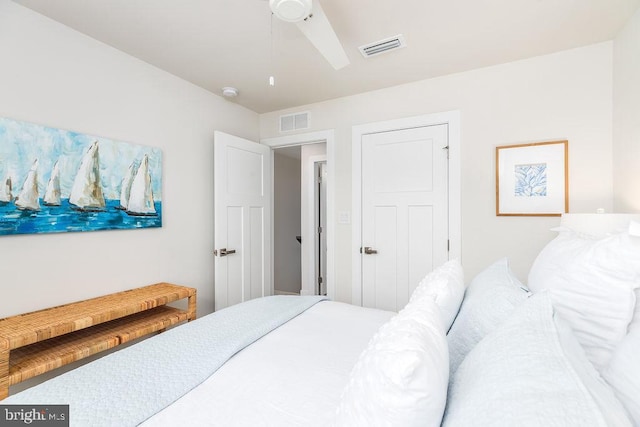 28020 Dew Drop Ln, Millville, DE 19967 - bedroom featuring ceiling fan and visible vents