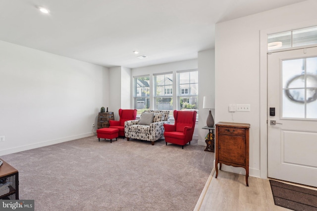1490 Meadowlark Glen Rd, Dumfries, VA 22026 - carpeted entrance foyer with baseboards and recessed lighting