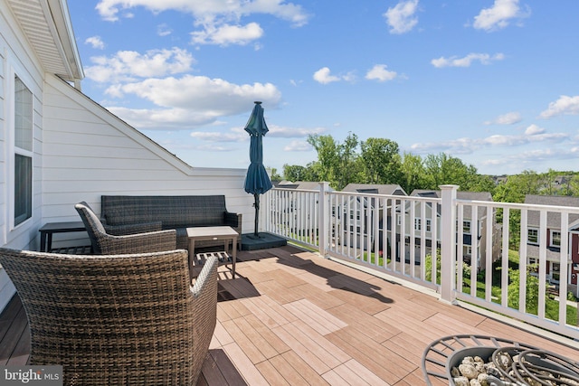 1490 Meadowlark Glen Rd, Dumfries, VA 22026 - wooden deck featuring an outdoor hangout area