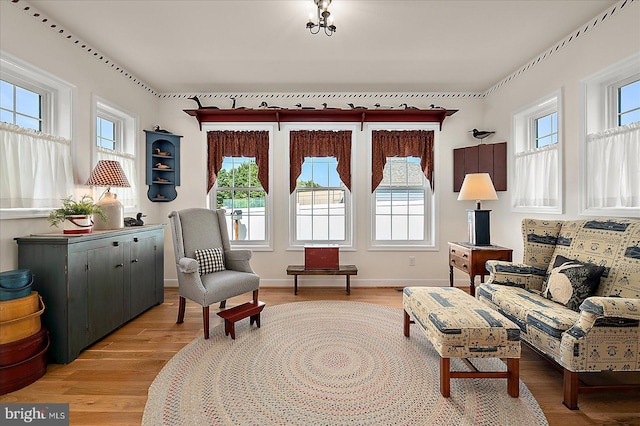 38284 Clearwater Ct, Ocean View, DE 19970 - living area featuring light wood-style flooring, a wealth of natural light, and baseboards