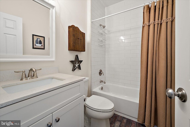38284 Clearwater Ct, Ocean View, DE 19970 - full bathroom featuring shower / bath combination with curtain, toilet, and vanity