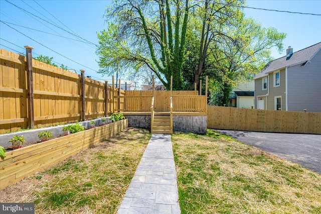 view of yard with fence private yard