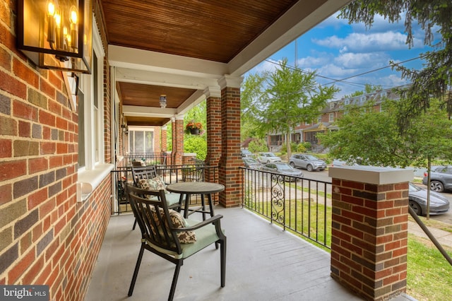 balcony with covered porch