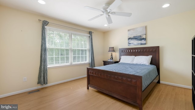2270 Hedgerow Ln, Furlong, PA 18925 - bedroom with wood finished floors, baseboards, recessed lighting, and ceiling fan