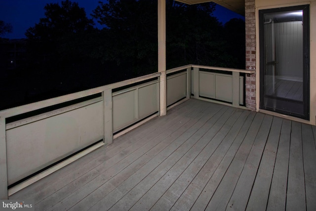 view of deck at twilight