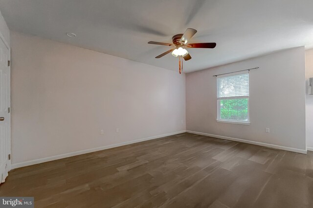 411 N Ln, Prince Frederick, MD 20678 - empty room featuring a ceiling fan, wood finished floors, and baseboards