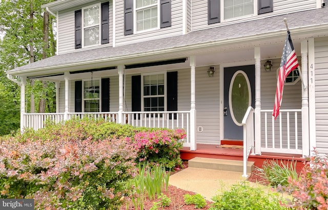 411 N Ln, Prince Frederick, MD 20678 - entrance to property featuring covered porch and roof with shingles
