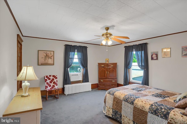 2050 Legion Rd, Clearfield, PA 16830 - bedroom featuring crown molding, radiator, multiple windows, and carpet flooring
