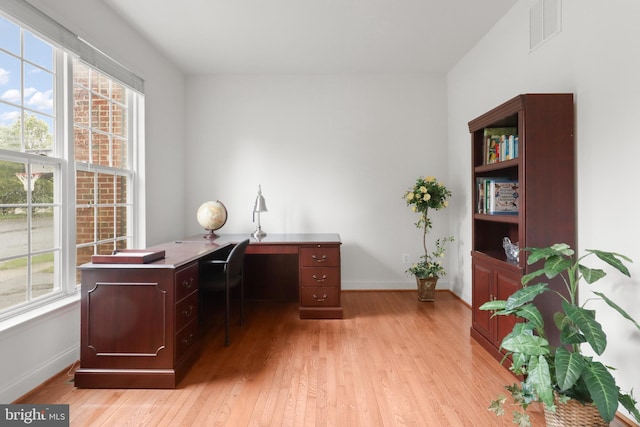 11404 Ramsburg Ct, North Potomac, MD 20878 - office area featuring baseboards and light wood finished floors