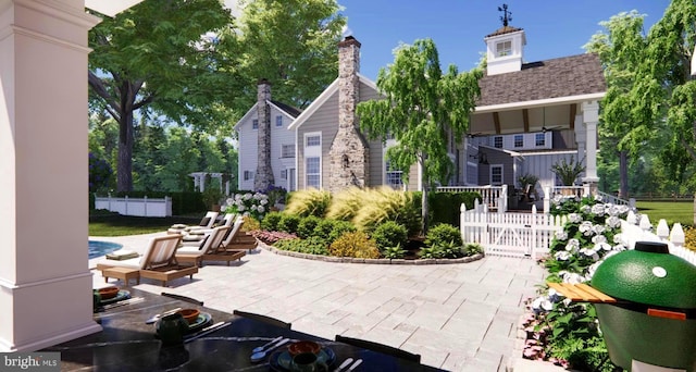 view of patio with fence