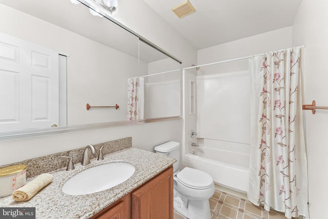 493 Stoneglen St, Collegeville, PA 19426 - full bathroom with vanity, shower / bath combo, toilet, and visible vents