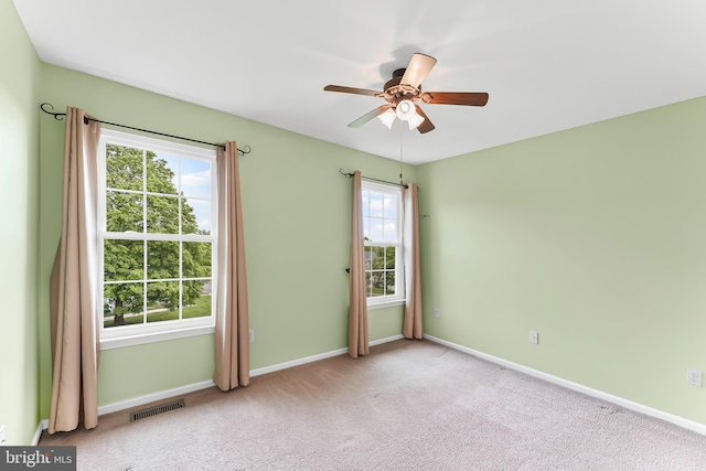 493 Stoneglen St, Collegeville, PA 19426 - unfurnished room featuring visible vents, baseboards, ceiling fan, and carpet floors